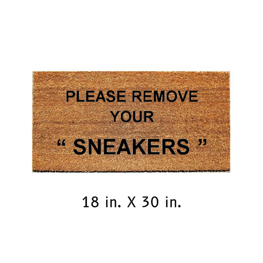 Please Remove Your "Sneakers" Rug, Nike Inspired Doormat