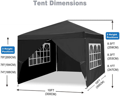 10x10 Custom Canopy Tent with 4 Side Panels